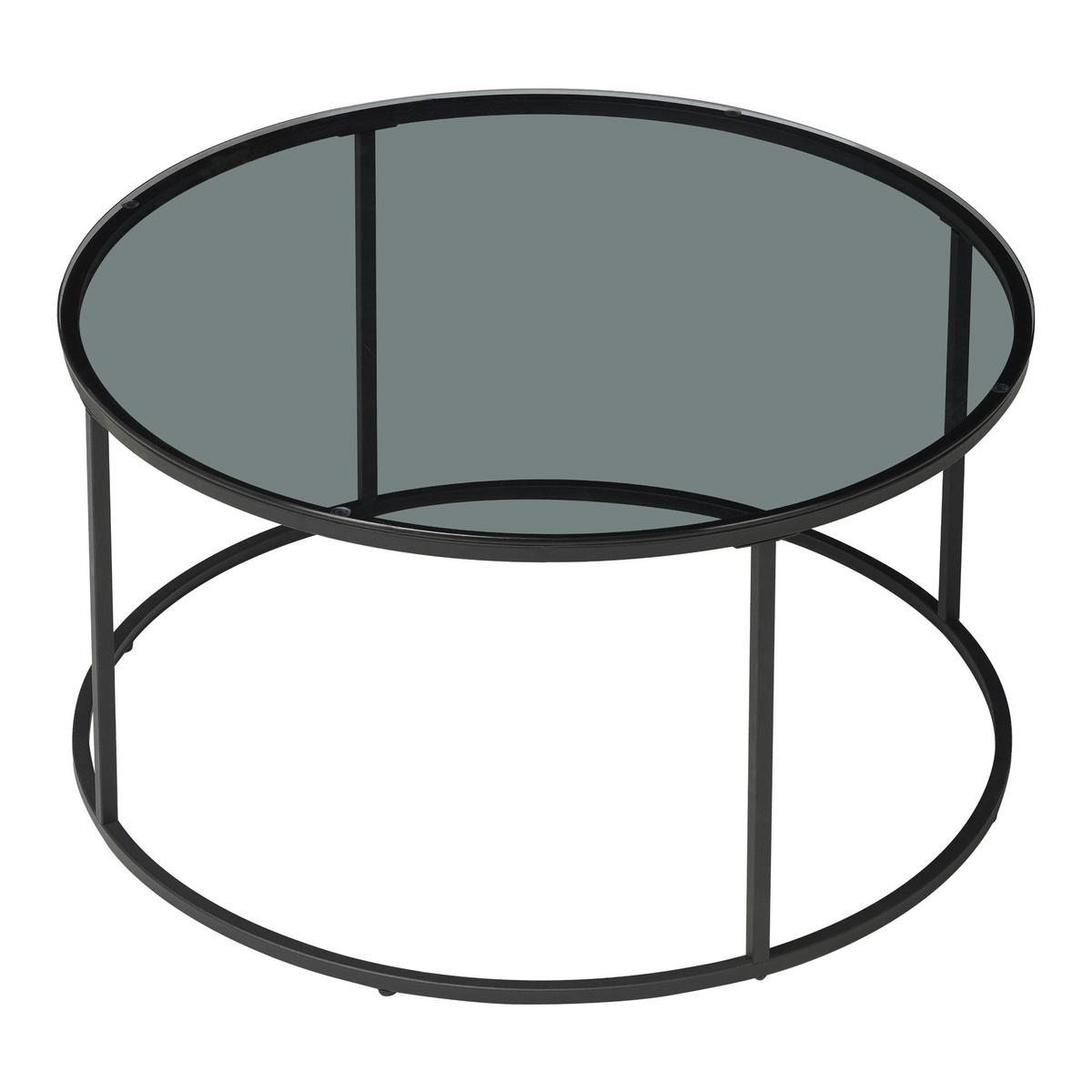 COUCHTISCH Kolari 45/80/80 cm - Schwarz, Metall (80/80/45cm) - [en.casa]