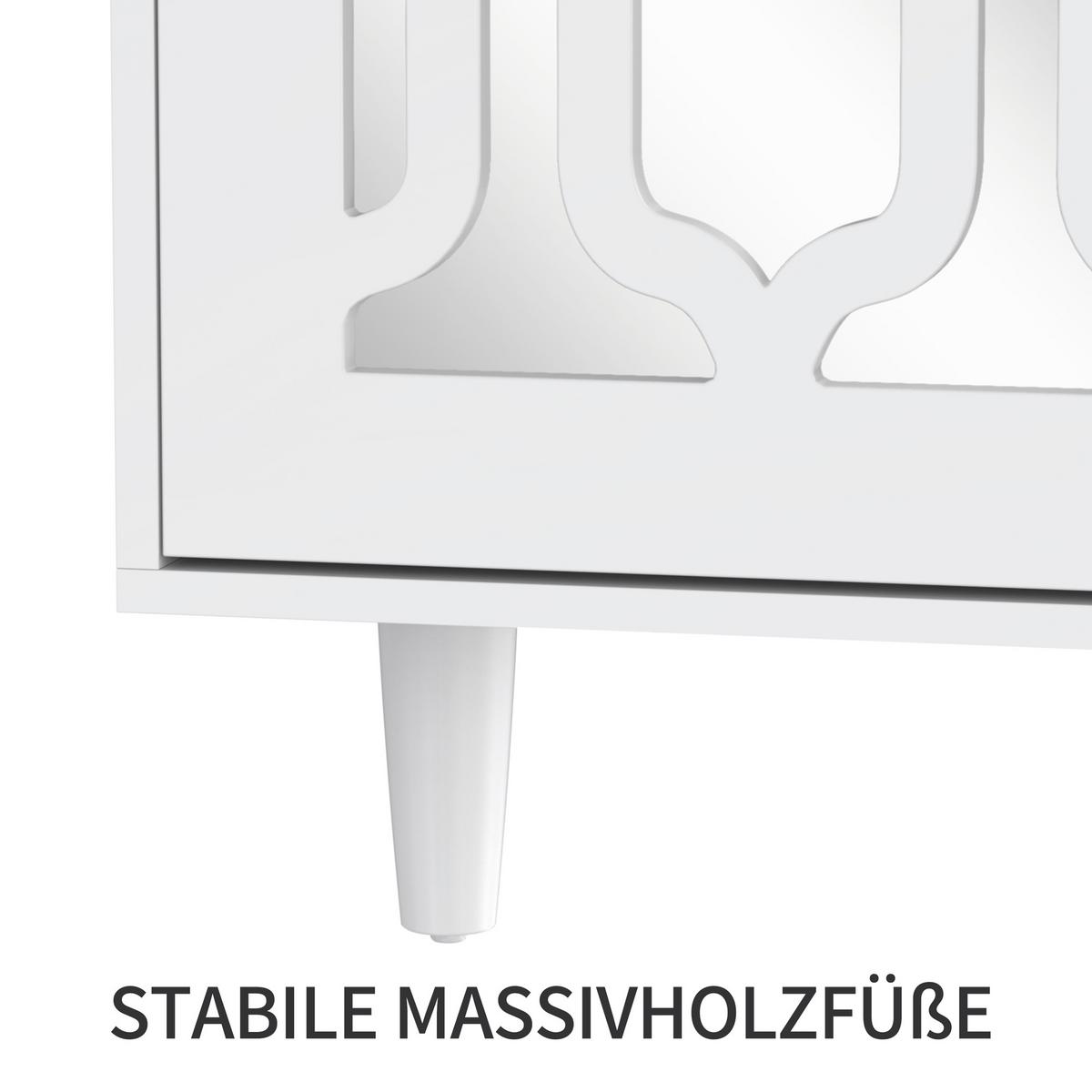 SIDEBOARD White 147.5/40/102 cm - Weiß, Holz (147/102/40cm) - Urban Meuble