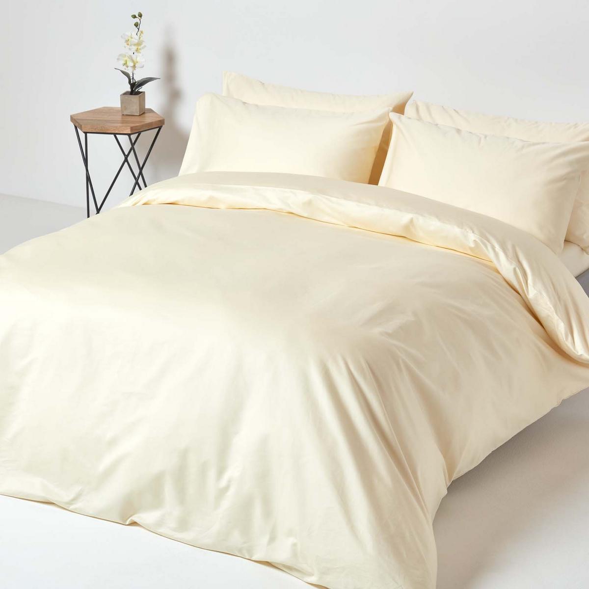 SPANNBETTLAKEN, Ägyptische Baumwolle, Fadendichte 1000 - Creme, Textil (90/190cm) - Homescapes