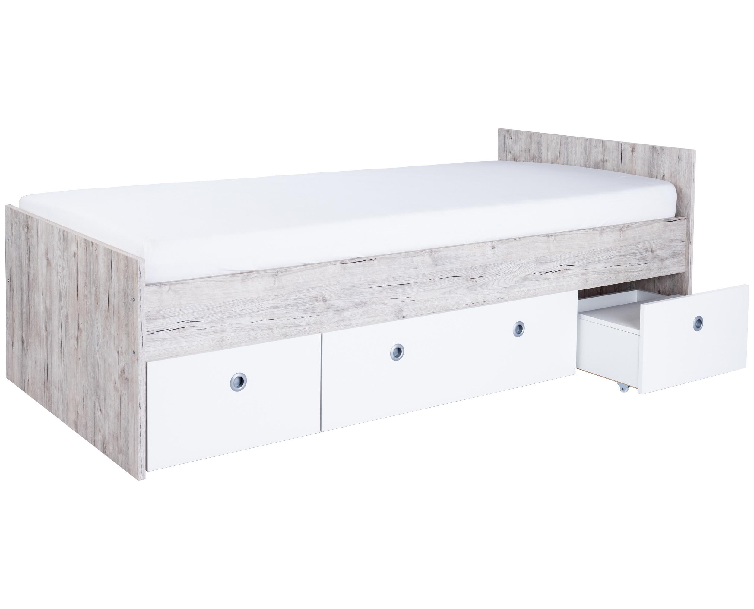 JUGENDBETT Bente 120 x 200 cm - Eichefarben/Weiß, Holzwerkstoff (120/200cm) - arthur berndt