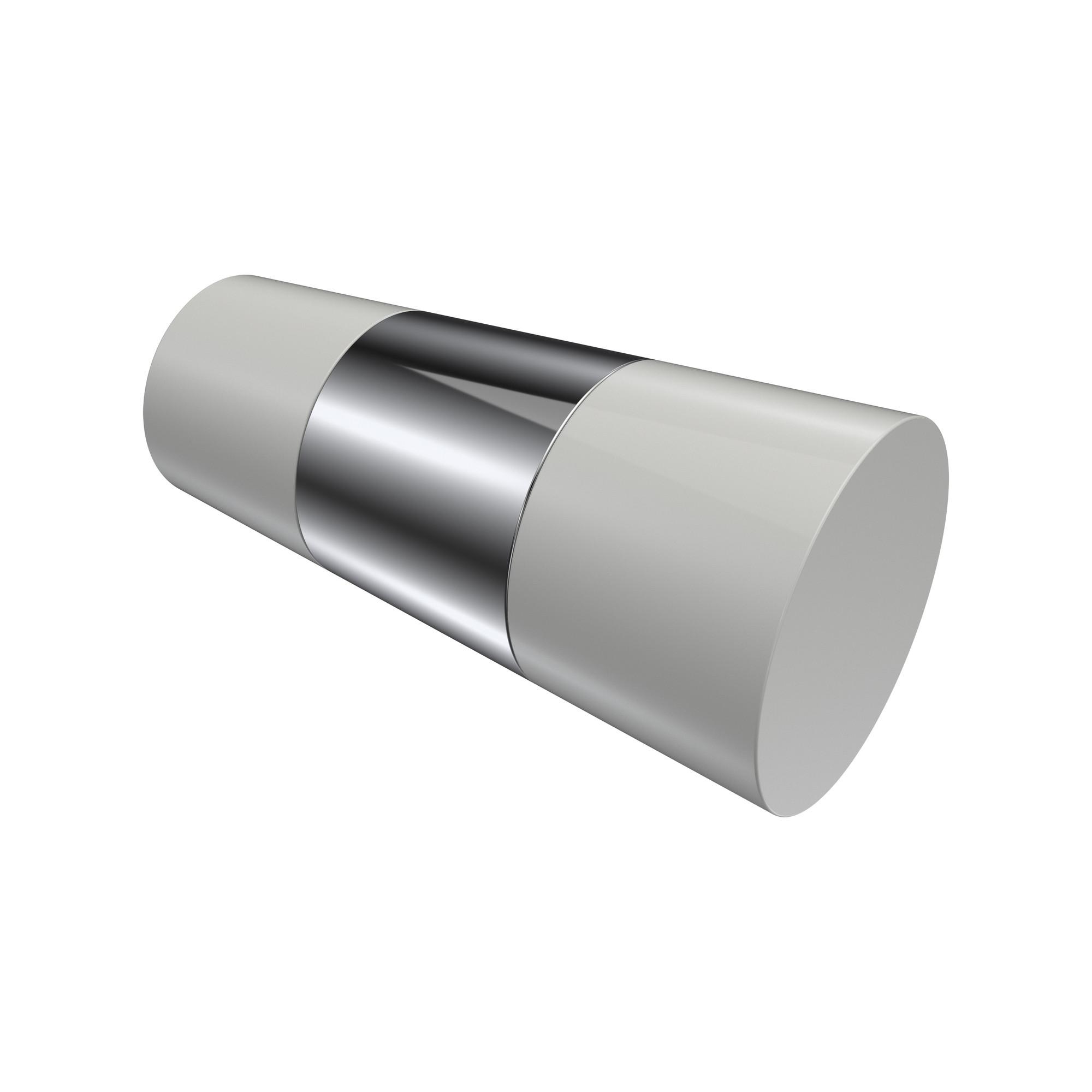 ENDSTÜCKE FÜR GARDINENSTANGEN 20 mm Ø, Tanara Weiß/Chrom, Packung 2 Stück - Chromfarben/Weiß, Metall (6.5/3.2/3.2cm) - INTERDECO