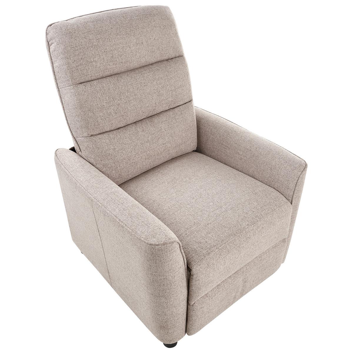 FERNSEHSESSEL mit Fußstütze Stoff Beige Sande - Taupe, Textil (76/102/83cm) - Beliani