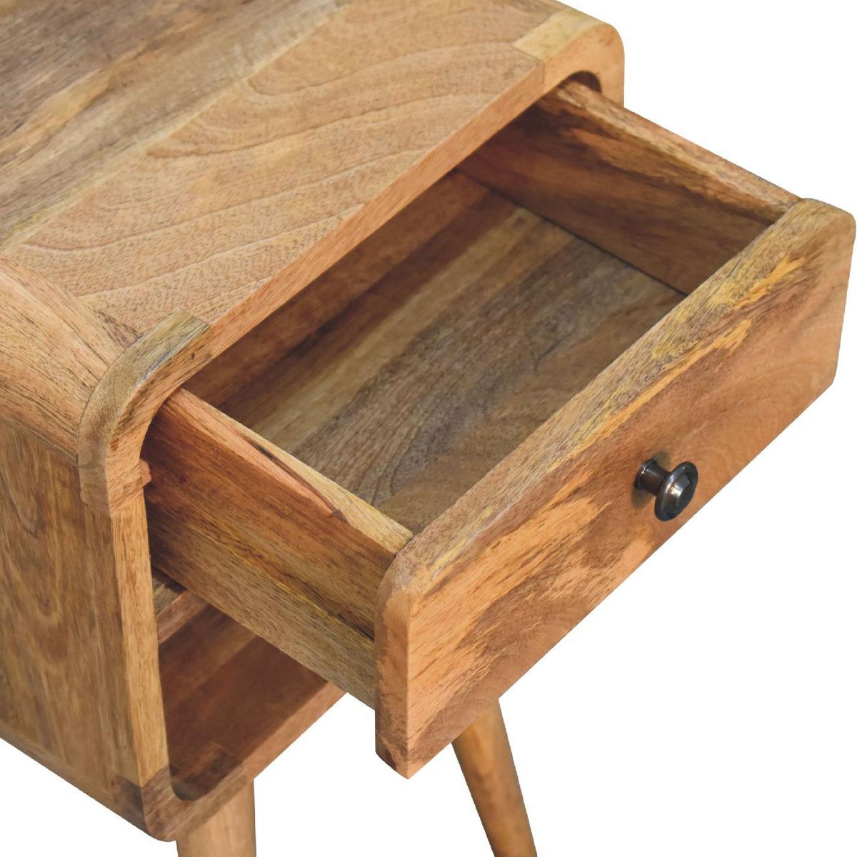 NACHTTISCH mit 1 Schublade, 1 offenes Fach, Beige - Eichefarben/Messingfarben, Holz/Metall (30/55/30cm) - Artisan Furniture