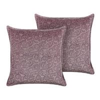 DEKOKISSEN 2er-Set Rosa 45/45 cm Kalmia - Pink, Textil (45/45cm) - Beliani