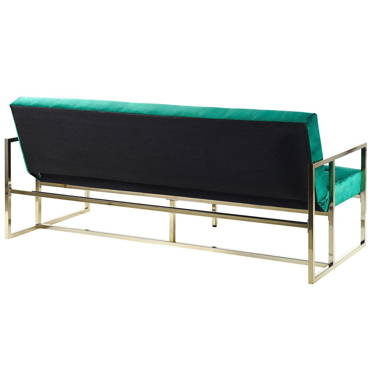 3-SITZER-SCHLAFSOFA Samtstoff Smaragdgrün Marstal - Hellgrün, Textil (187/83/78cm) - Beliani