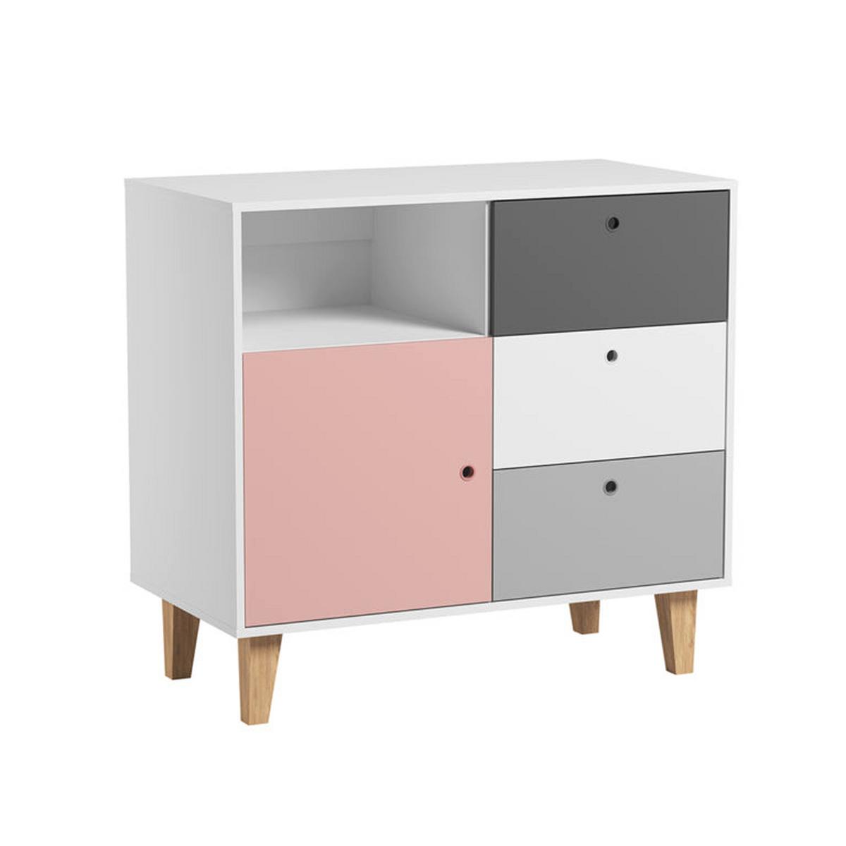BABYZIMMER 3-teilig rosa - Rosa, Holzwerkstoff (144.5/97/75cm) - Petits-meubles