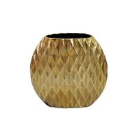 TISCHVASE BERLENGA, Aluminium, handgefertigt, Gold, 33,5 x 12,5 x 32 cm - Goldfarben, Metall (32cm) - KADIMA DESIGN