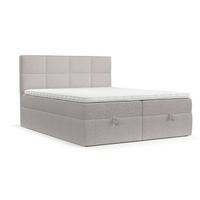 BOXBETT Velto 200/200 cm Beige im Riva Stoff - Beige/Schwarz, Holz/Holzwerkstoff (200/200cm) - AltaBeds