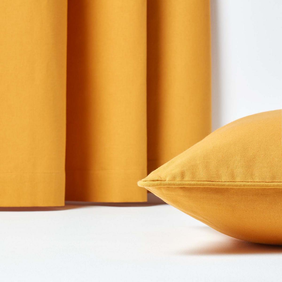 KISSENHÜLLE senfgelb 30/30 cm, 100% Baumwolle - Dunkelgelb, Textil (30/30cm) - Homescapes