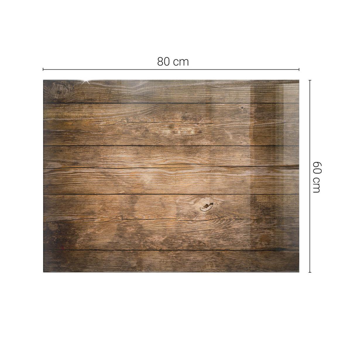 TISCHPLATTE 80x60 cm Der Aufbau von Holzbrettern - Dunkelbraun, Glas (0.4/80/60cm) - TULUP