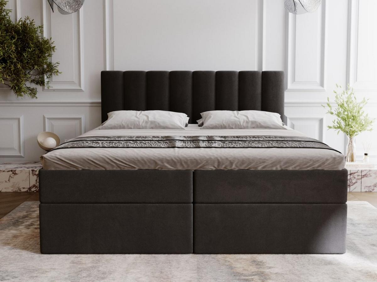 BOXBETT Mocca 140x200 Schwarz - Schwarz, Holz/Textil (140/200cm) - Graingold