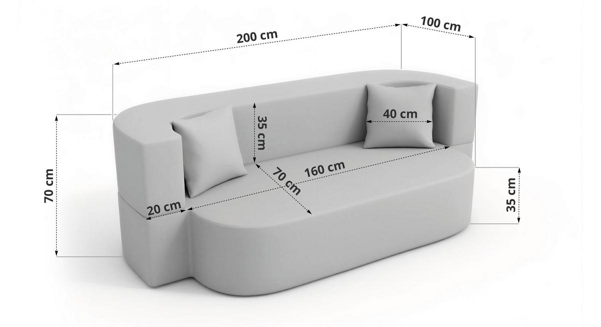 3-SITZER SOFA OVELA Dunkelgrau Cord - Dunkelgrau, Textil (200/70/100cm) - MKS