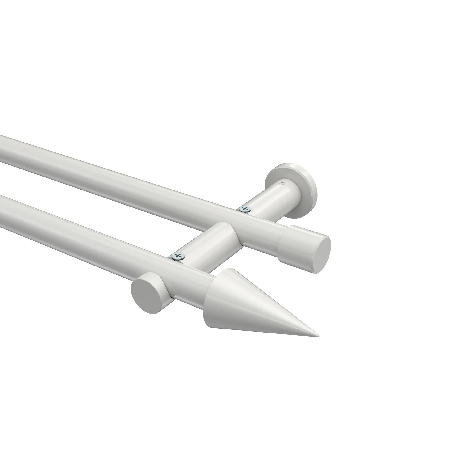 GARDINENSTANGE Platon Savio 600 cm (geteilt in 3 x 200 cm), 2-läufig (ohne Ringe), 20 mm Ø Weiß - Weiß, Metall (600cm) - INTERDECO