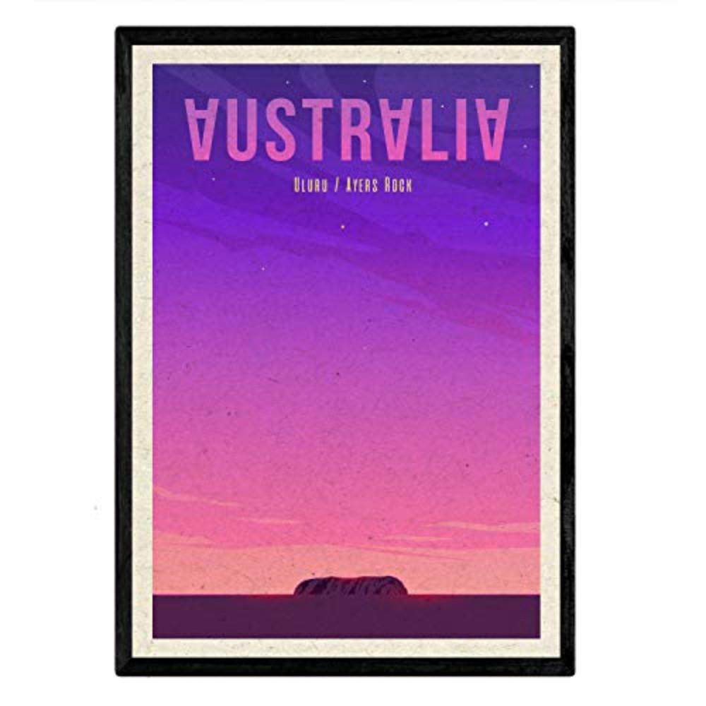 POSTER Vintage City Colors – Australia A4 Rahmenlos - Klar, Papier (29.7/5/21cm) - Nacnic