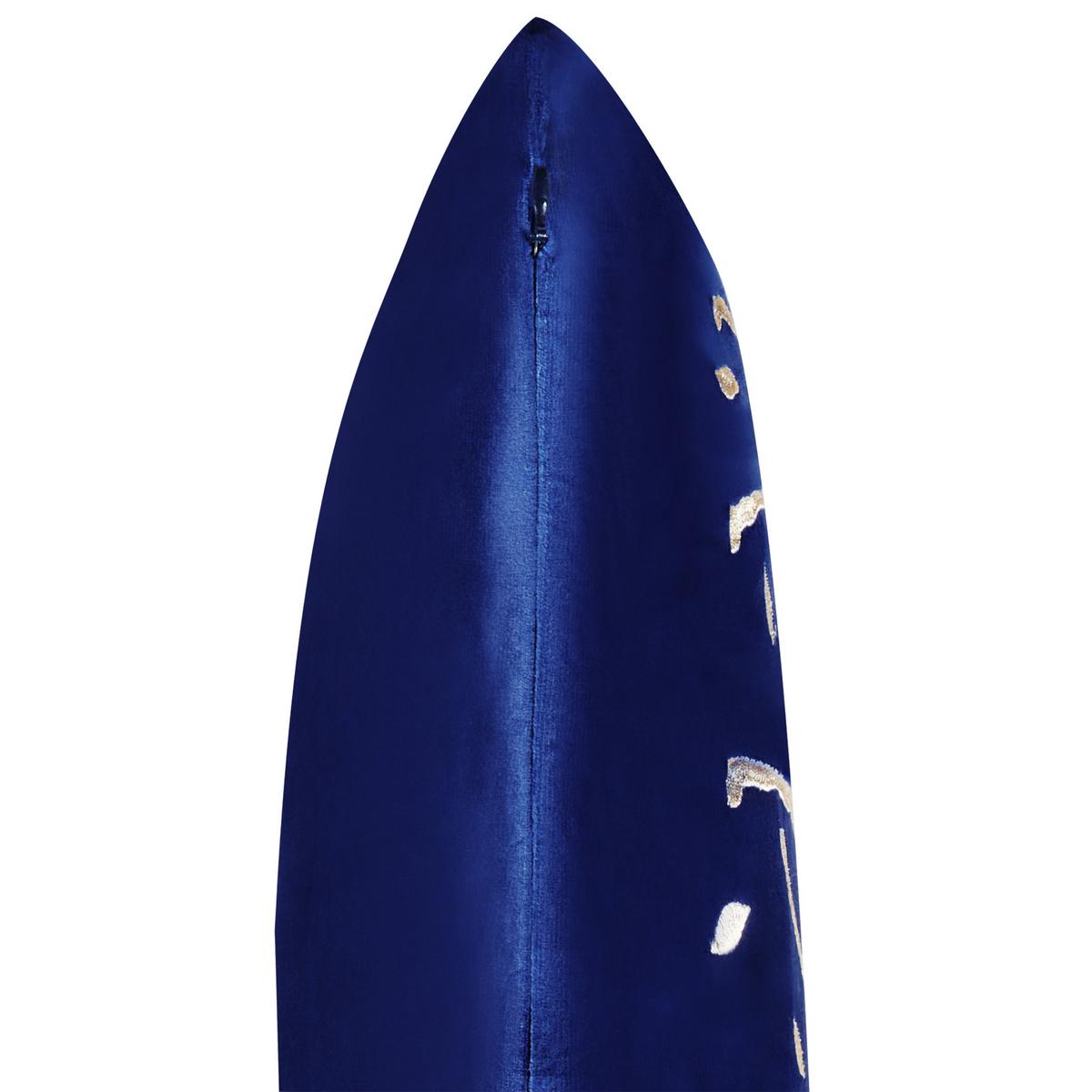 DEKOKISSEN 2er-Set Dunkelblau 45/45 cm Meringue - Goldfarben/Dunkelblau, Textil (45/45cm) - Beliani