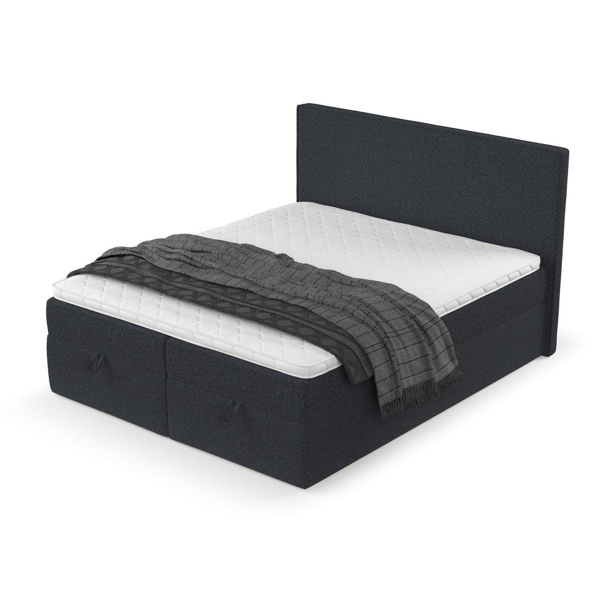 BOXBETT Velma 140/200 cm Anthrazit im Riva Stoff - Anthrazit/Schwarz, Holz/Holzwerkstoff (140/200cm) - AltaBeds