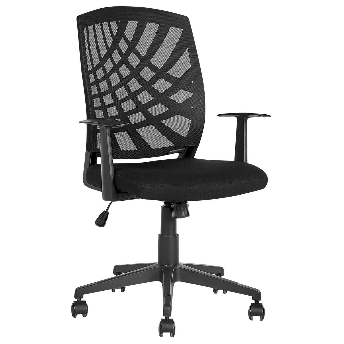 BÜROSTUHL Polyester Schwarz Bonny - Schwarz, Kunststoff/Textil (66/97/47cm) - Beliani