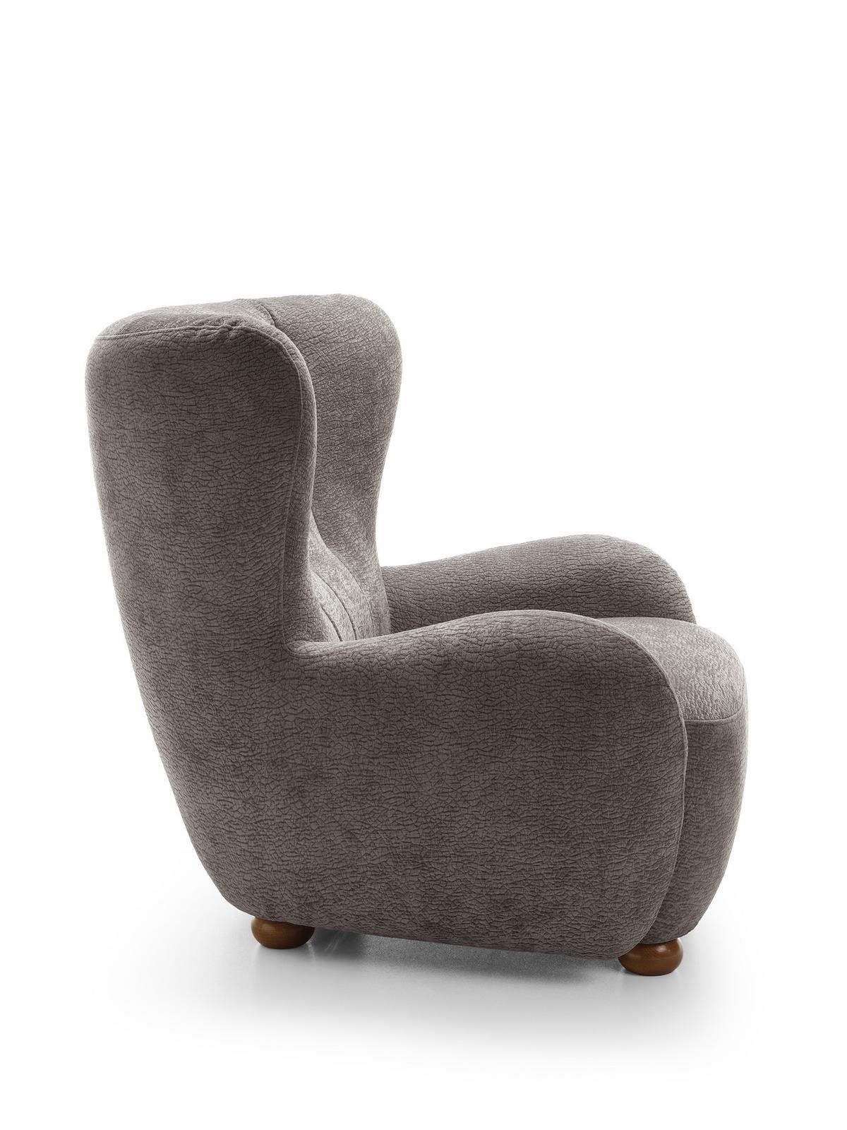 SESSEL MIST, Polstersessel Klassisch Loungesessel, Chenille-Stoff Grau - Grau, Holz/Holzwerkstoff (88/91/100cm) - MASSENO