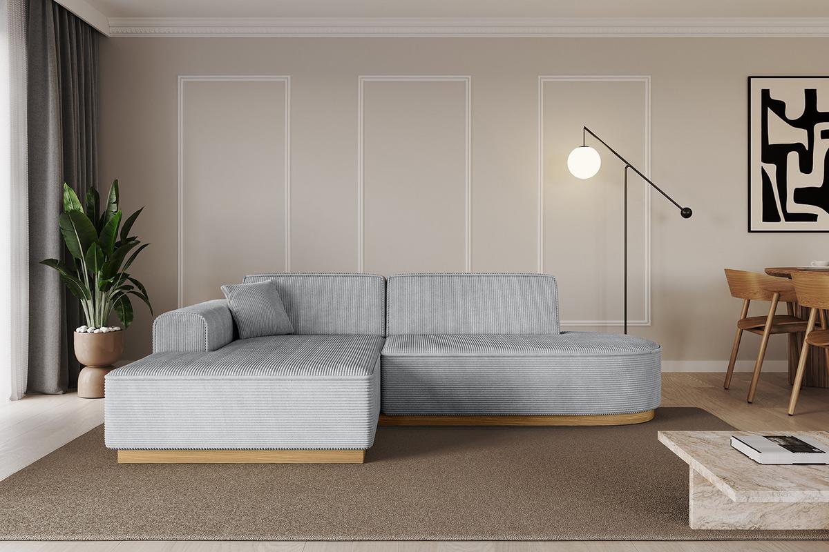 ECKSOFA Ottomane Links IREA-L1-v2 - 232x165x80 cm Grau - Grau, Holzwerkstoff/Textil (232/165cm) - ALTDECOR