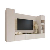 WOHNWAND Deromi IV - Beige, Holzwerkstoff (260/150/38cm) - MIRJAN24