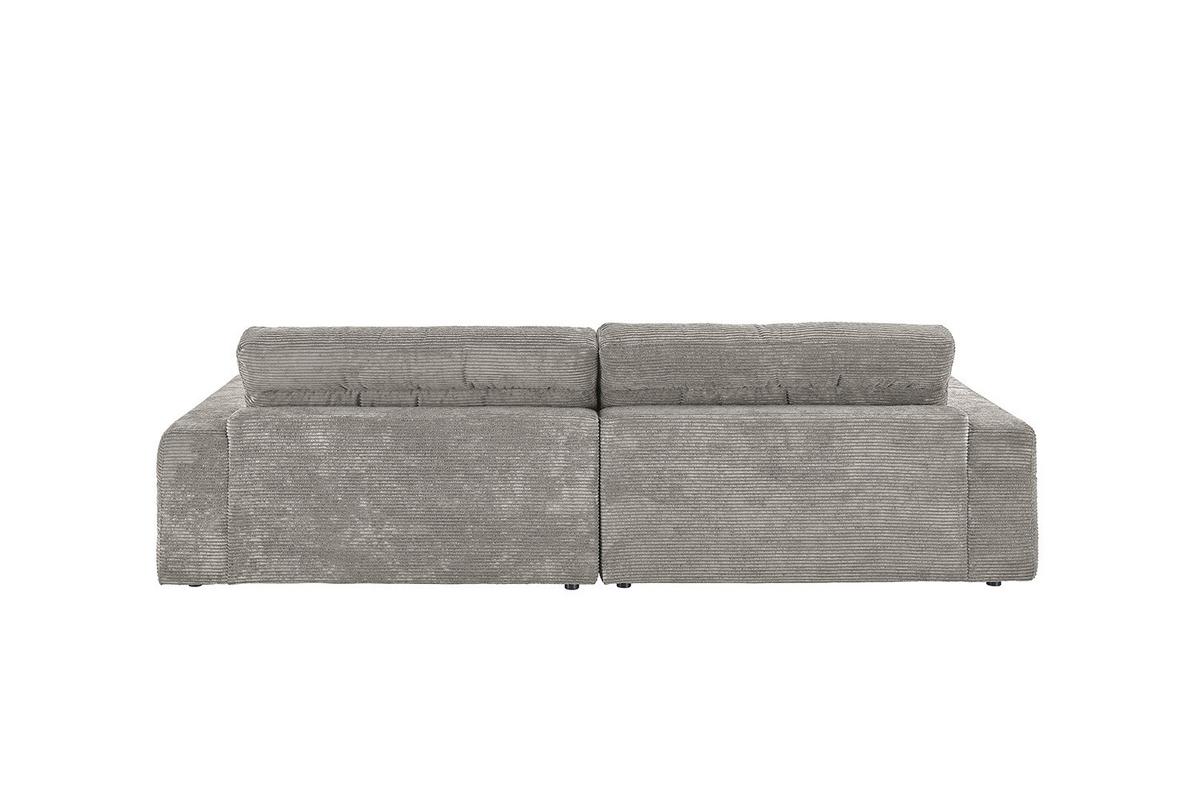 ECKSOFA LANA SOFA Steingrau Cord - Greige/Schwarz, Textil (296/205cm) - KAWOLA