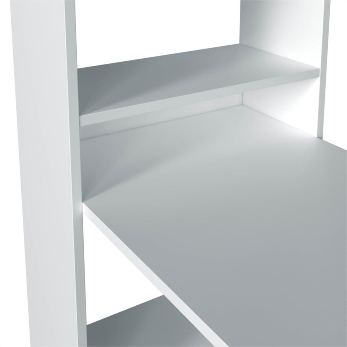SCHREIBTISCH mit Regal - L120 cm - Weiß, Holzwerkstoff (6.7/53/144cm) - Calicosy