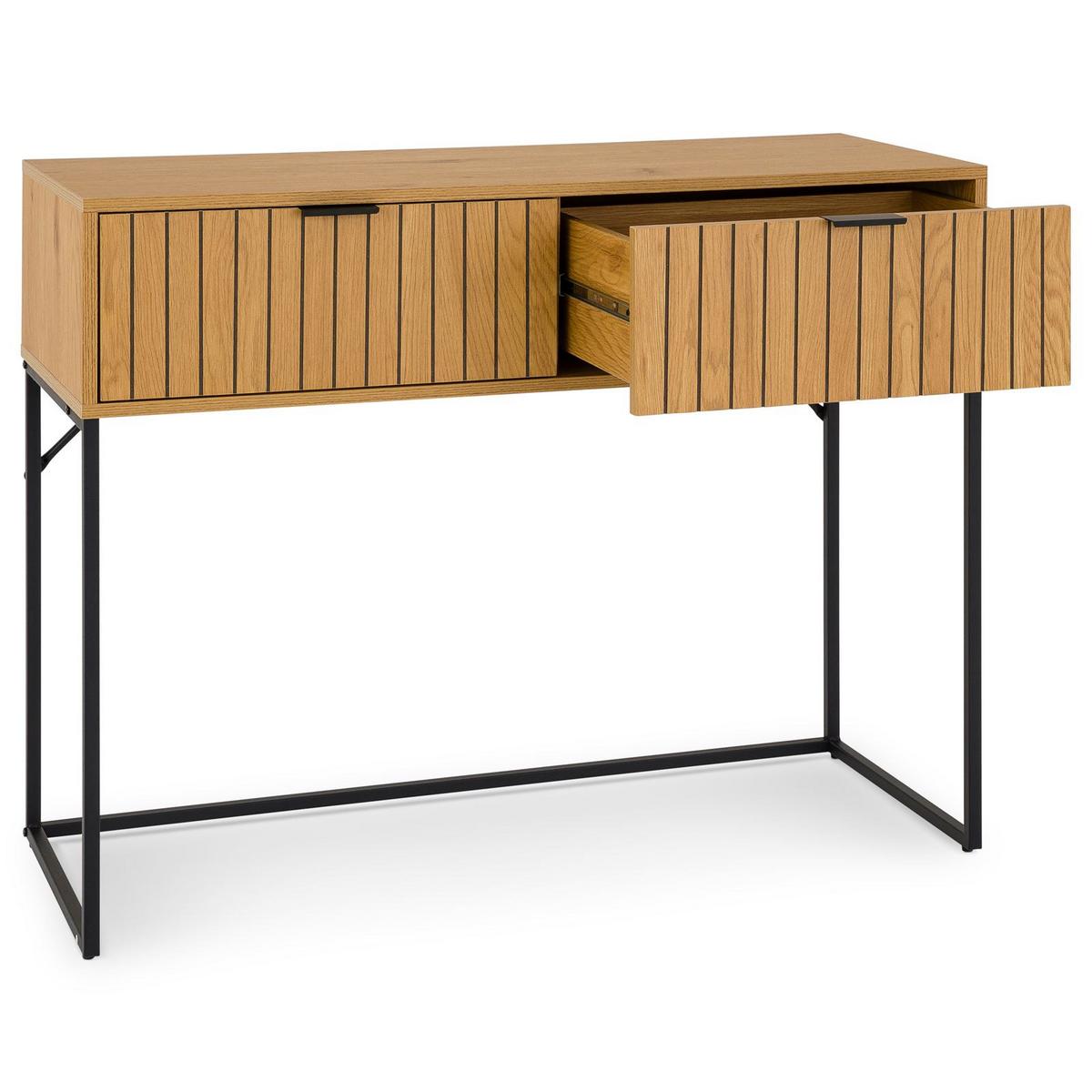 KONSOLENTISCH SELO schwarz, Wildeiche - Schwarz, Holzwerkstoff (40/100/80cm) - IDIMEX