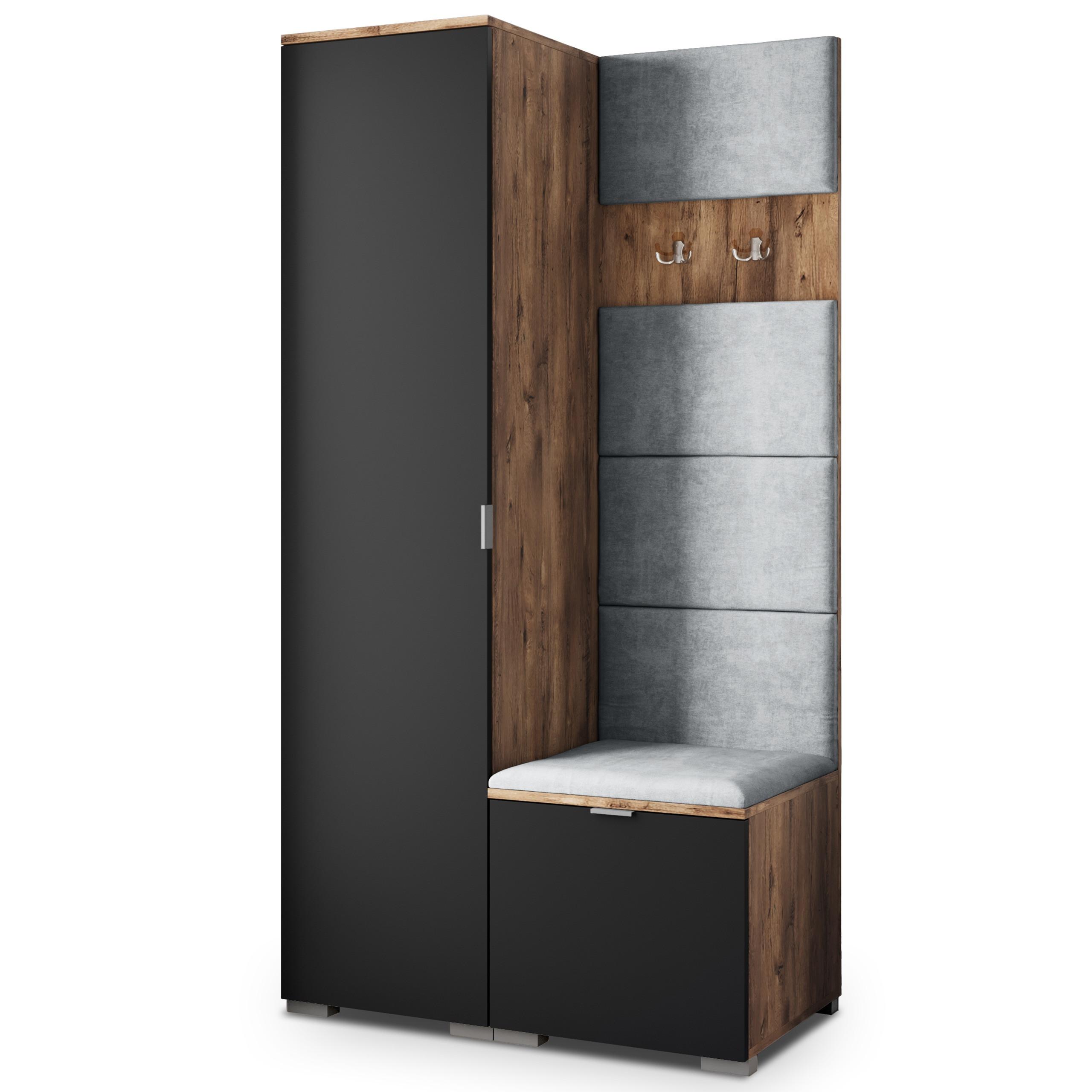 GARDEROBENSCHRANK LORI 95/181/51 cm Modern Eichefarben - Eichefarben/Hellgrau, Holzwerkstoff (95/181/51cm) - MASSENO