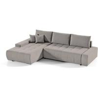 ECKSOFA Draco L cappuccino links - Chromfarben/Cappuccino, Textil/Metall (267/186cm) - Beautysofa