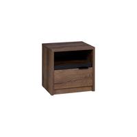 NACHTTISCH Devon mit 1 Schublade, Eiche monastery - Eichefarben/Schwarz, Holzwerkstoff/Metall (46.5/46/40cm) - Beautysofa