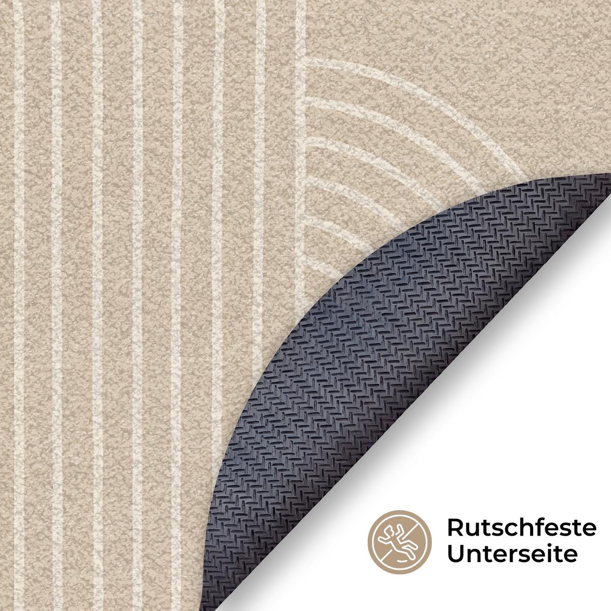 FUSSMATTE Parallele Linien - Leichte Textur - Beige Türmatte 120x120 cm - Beige, Kunststoff (120/0.4cm) - MuchoWow