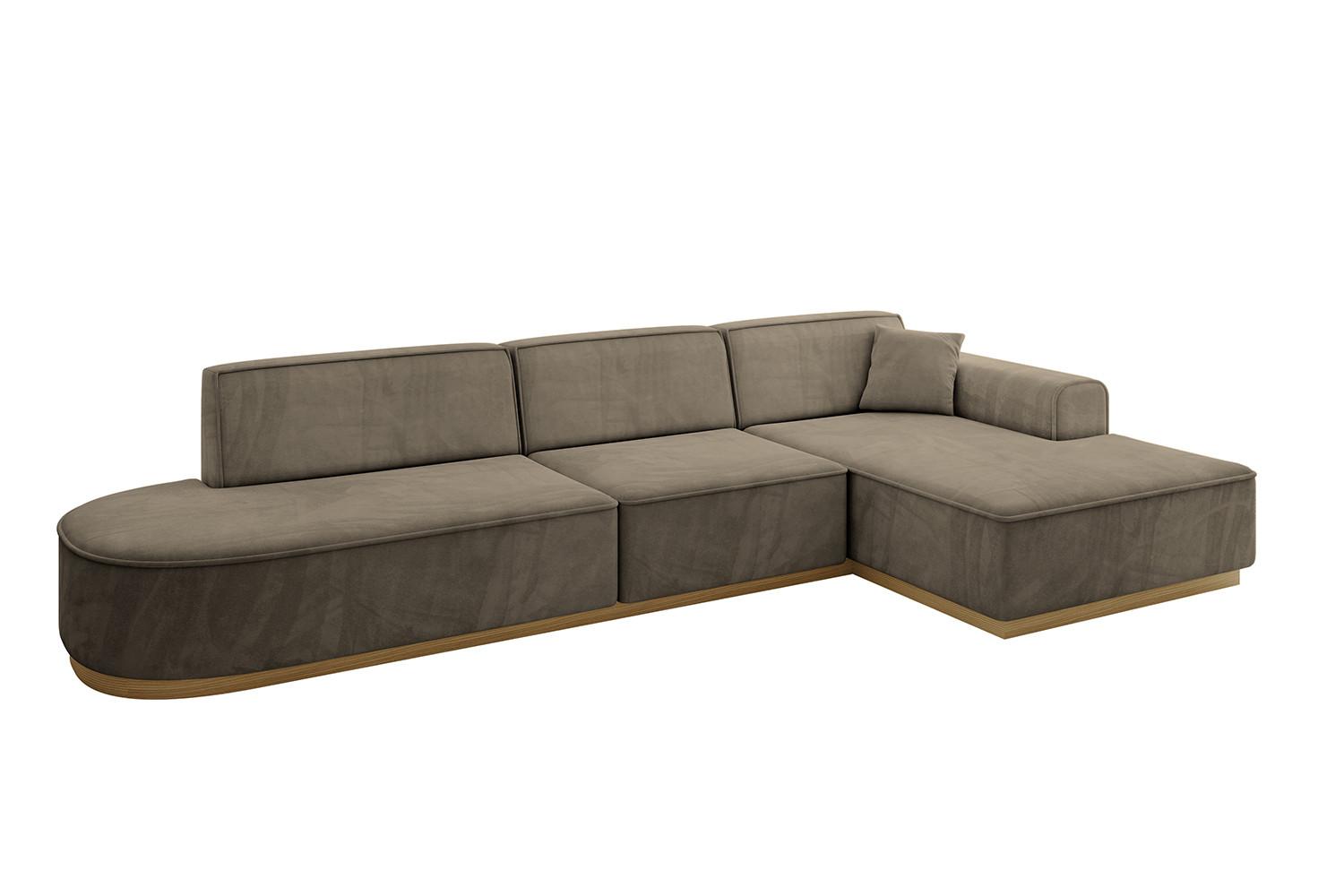 ECKSOFA Ottomane Rechts IREA-L2-v2 - 328x171x83 cm Braun - Braun, Holzwerkstoff/Textil (171/328cm) - ALTDECOR