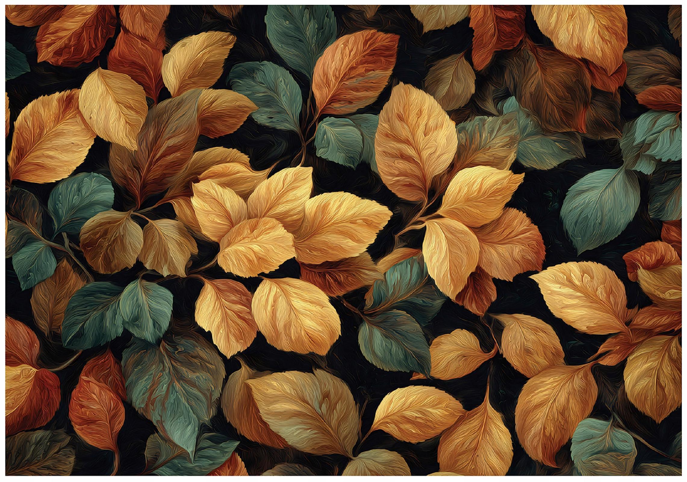 FOTOTAPETE Blätter Natur Bunt 250x175 cm - Multicolor, Papier (250/175cm) - Wallarena