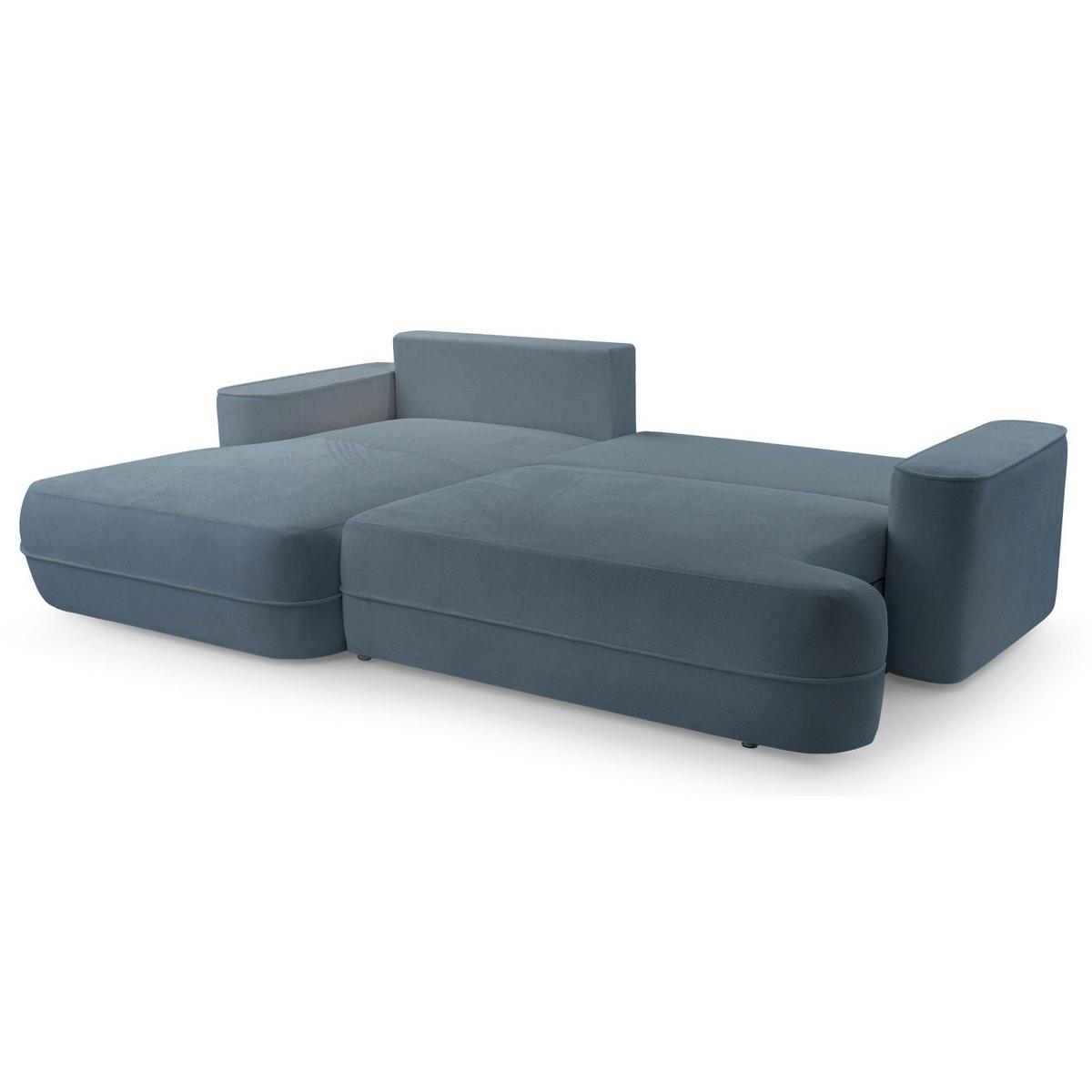 ECKSOFA Fuerro Hellblau Strukturstoff - Schwarz/Hellblau, Kunststoff/Textil (260/168cm) - Selsey