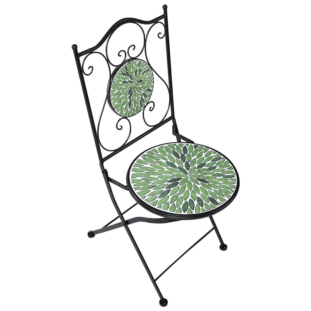 GARTENSTUHL 2er-Set Metall Schwarz Civate - Schwarz, Metall (40/90/45cm) - Beliani