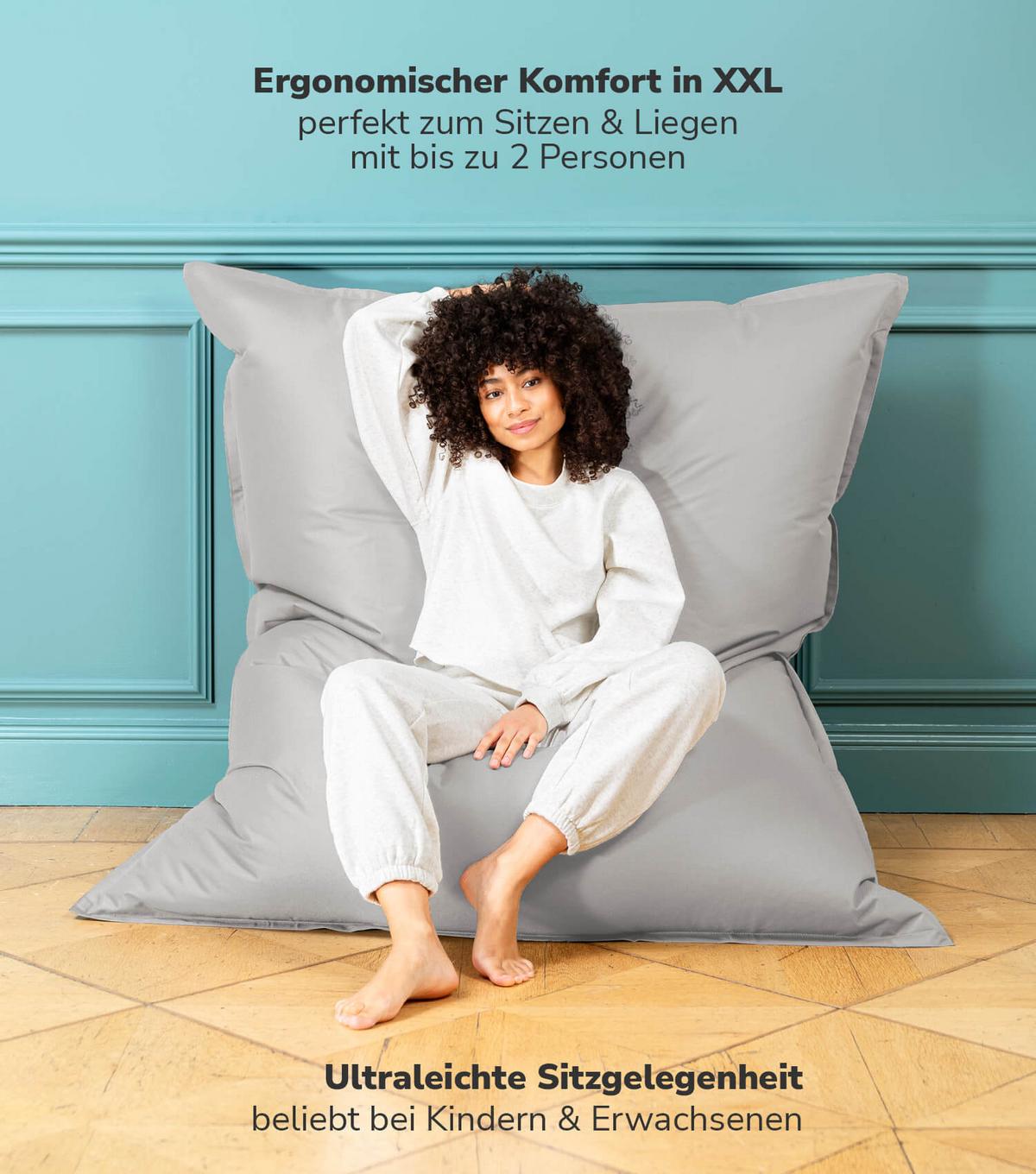 OUTDOOR SITZSACK XXL Der Große - Grau, Textil (130/170/20cm) - Mokebo