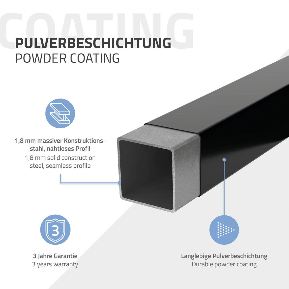 WANDKONSOLE - Schwarz, Metall (35/15/3cm) - ML-DESIGN