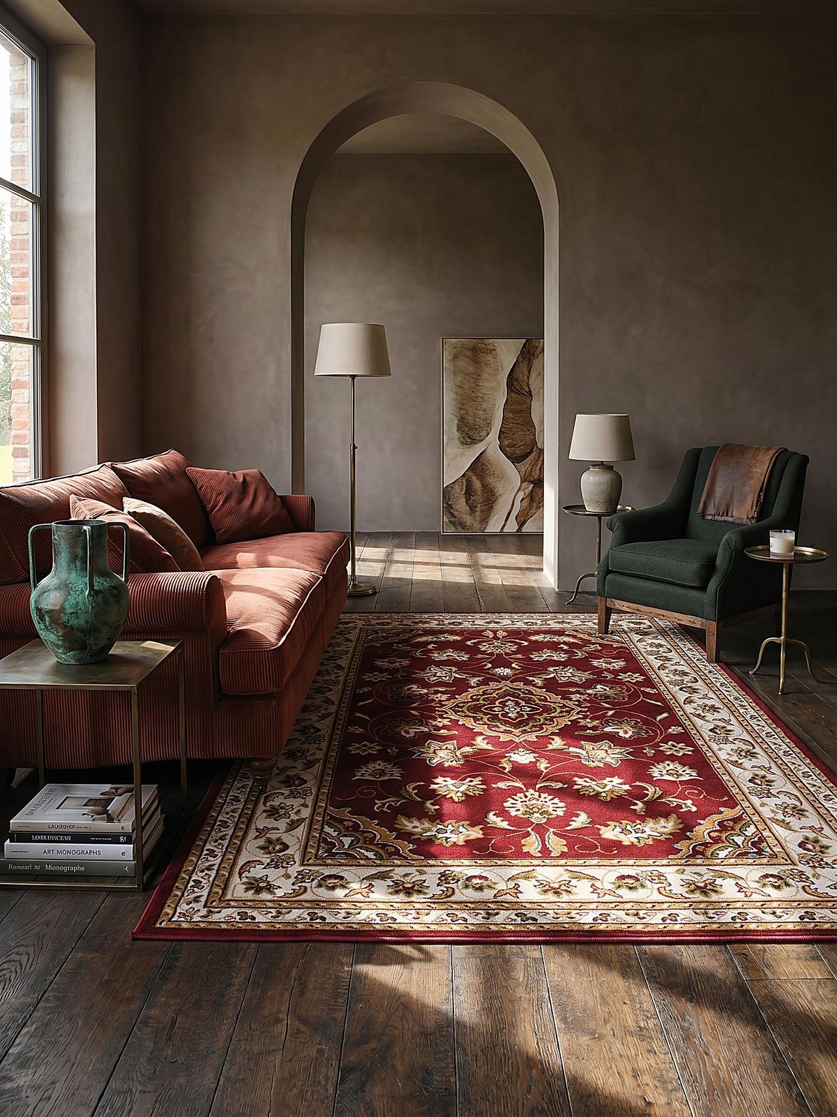 TEPPICH GLAZERT, klassisch-floral, Rot, 120 x 170 cm - Rot, Textil (170/120cm) - KADIMA DESIGN