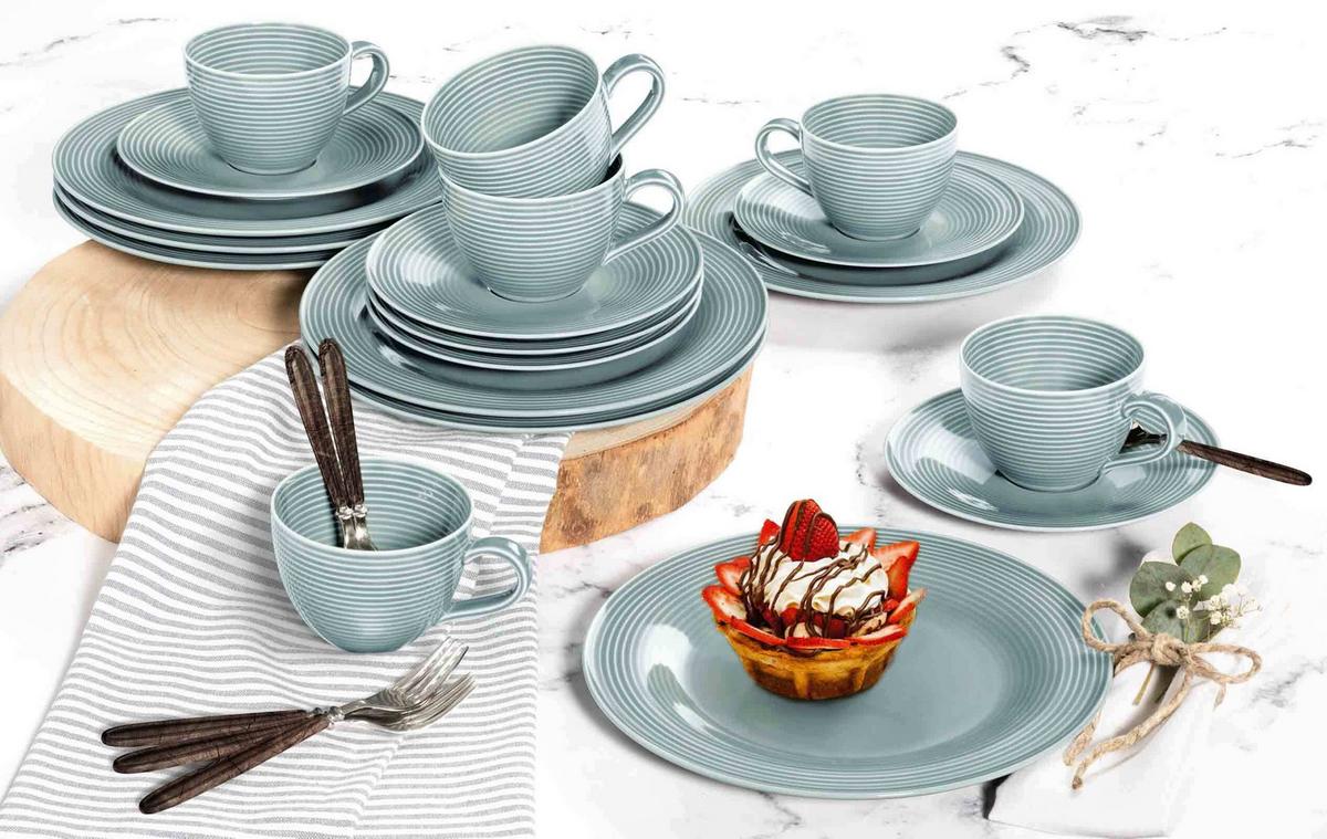 KOMBISERVICE Beat Color Glaze Arktisblau 30-tlg. - Blau, Keramik (2/2/2cm) - Seltmann Weiden