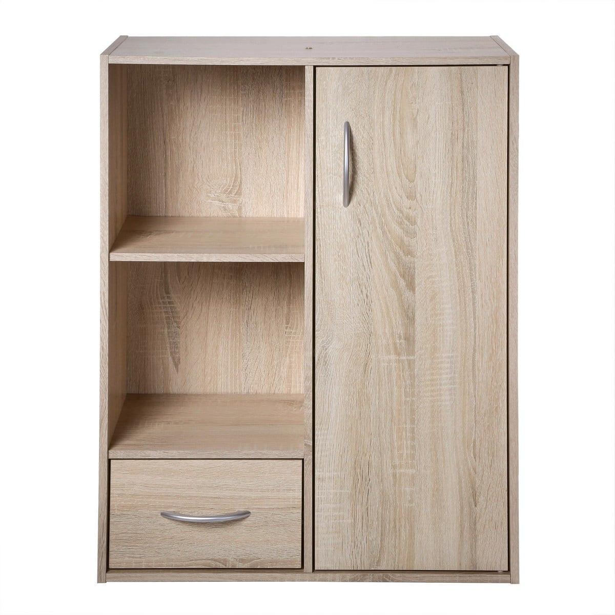 SCHRANK mit 2 Fächern, 1 Schublade und 1 Tür - Eschefarben, Holzwerkstoff (29.5/80/11cm) - Calicosy
