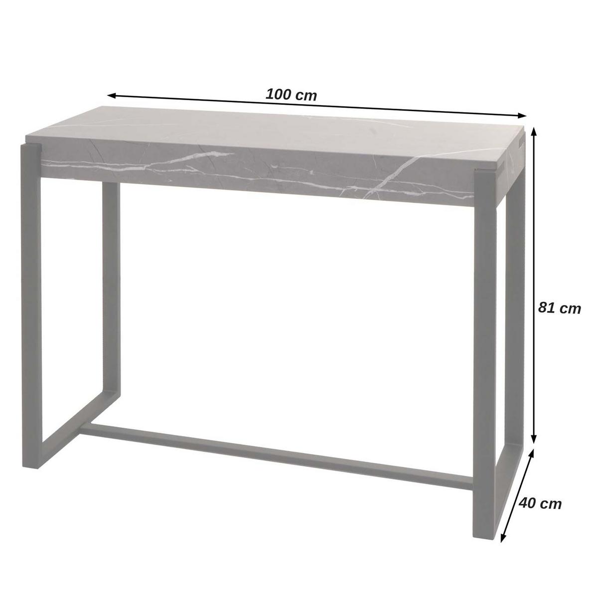 KONSOLENTISCH eckig Grau - Grau, Holzwerkstoff (40/100/81cm) - MCW