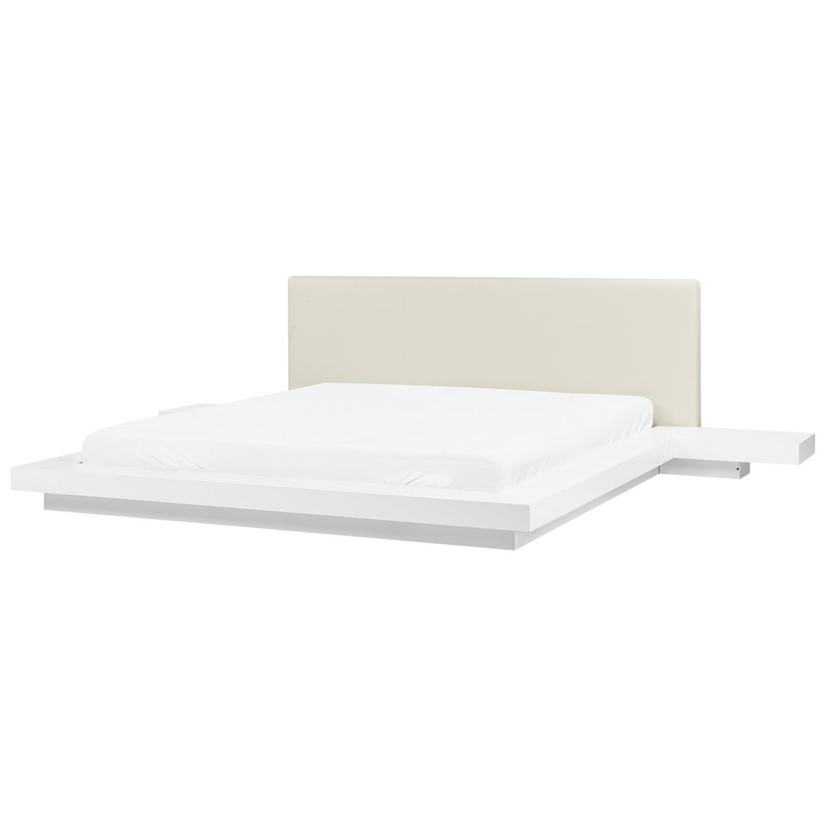 BETT mit Lattenrost 180x200 cm Weiß Zen - Weiß, Holzwerkstoff (180/200cm) - Beliani