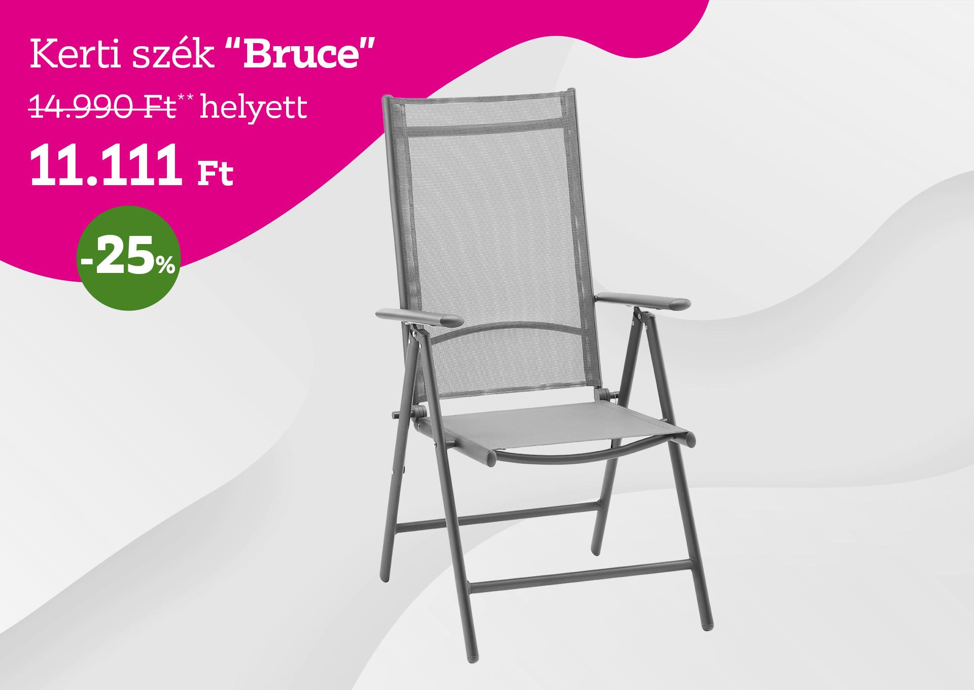 Kerti szék BRUCE 14990 Forint helyett 11111 Forint, kedvezmény mértéke 25%