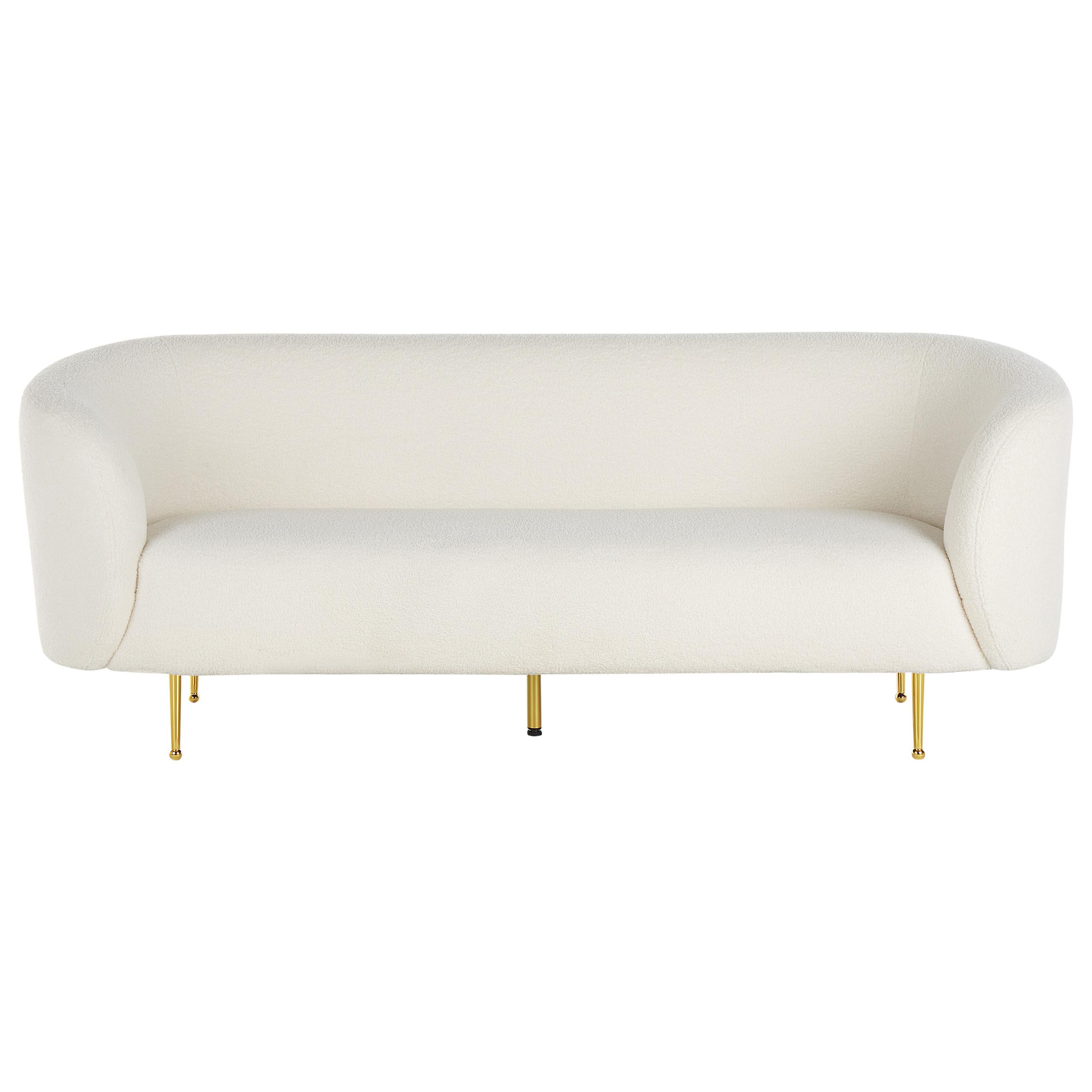 3-SITZER-SOFA Polyester Weiß Loen - Weiß, Textil (200/79/70cm) - Beliani