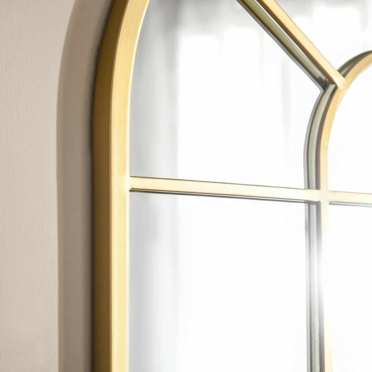 WANDSPIEGEL Fensterspiegel 70 x 50cm Flurspiegel mit Metallrahmen Gold - Goldfarben, Glas/Metall (2/50/70cm) - HOMCOM