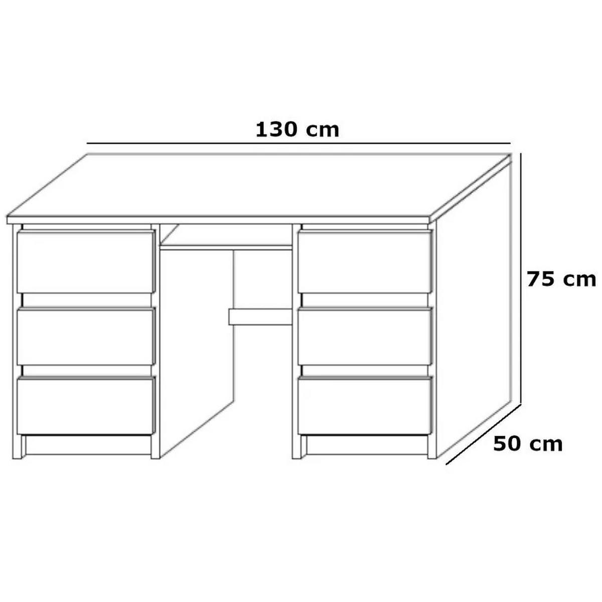 SCHREIBTISCH ANGULO 130x50x75 cm Bürotisch Computertisch, Eiche Artisan - Eiche Artisan, Holzwerkstoff (50/130/75cm) - MASSENO