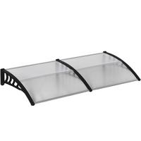 PULTVORDACH, Sonnenschutz und Regenschutz, 200 x 96 x 27 cm, Schwarz - Transparent, Kunststoff (200/27/96cm) - Outsunny