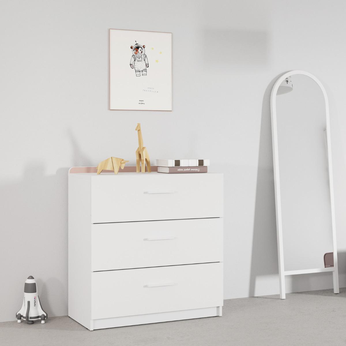 KOMMODE KINDERZIMMER reverso - Weiß, Holzwerkstoff (40.5/83.7/86cm) - Calicosy