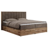 BOXBETT BELLISSIMO 160/200 Braun Velvet - H4 - Braun, Holz/Textil (160/200cm) - MKS