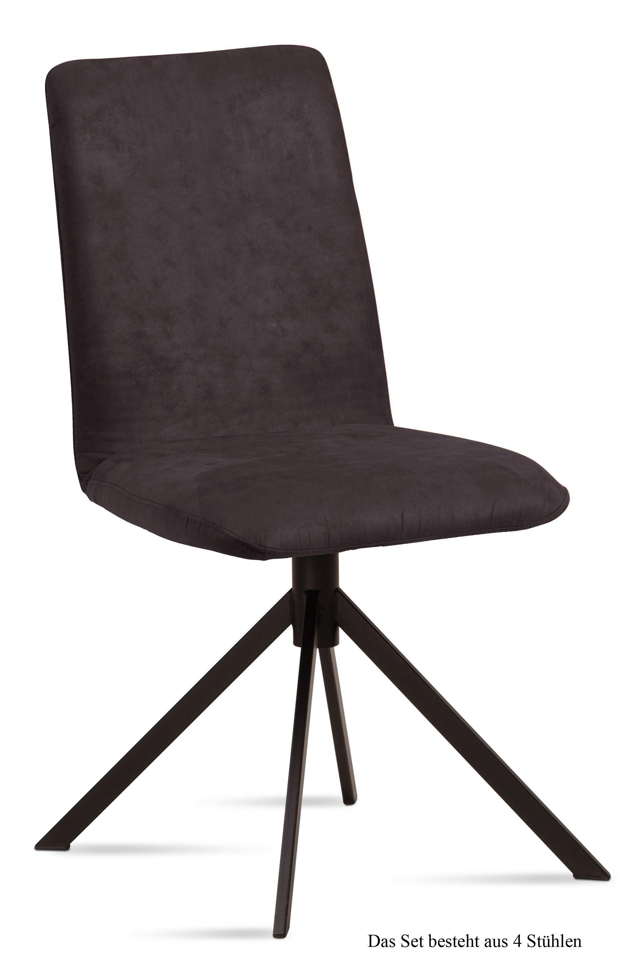 ESSZIMMERSTUHL (4er-Set) Dredi 47x92x60 Schwarz/Espresso - Dunkelbraun/Schwarz, Kunststoff (60/92/47cm) - 58aufmkessel